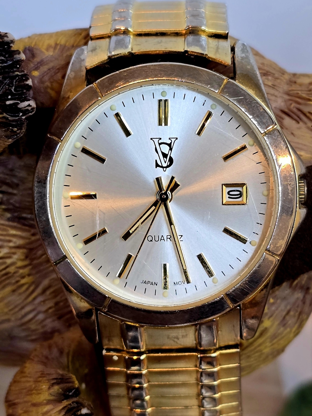 Vintage Sergio Valente Gold-Tone Men's Quartz Watch